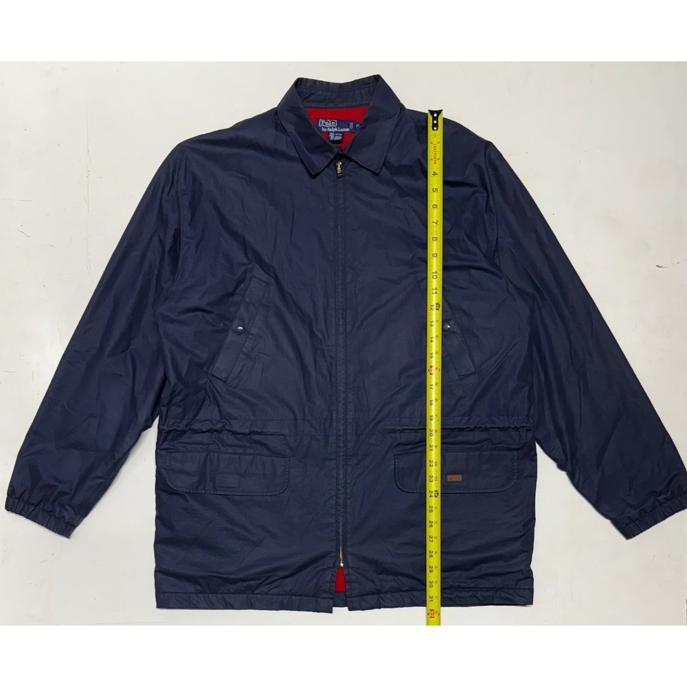 Polo Ralph Lauren‎ Mens Medium Blue Fleece Lined Barn Jacket Full Zip Small Hole